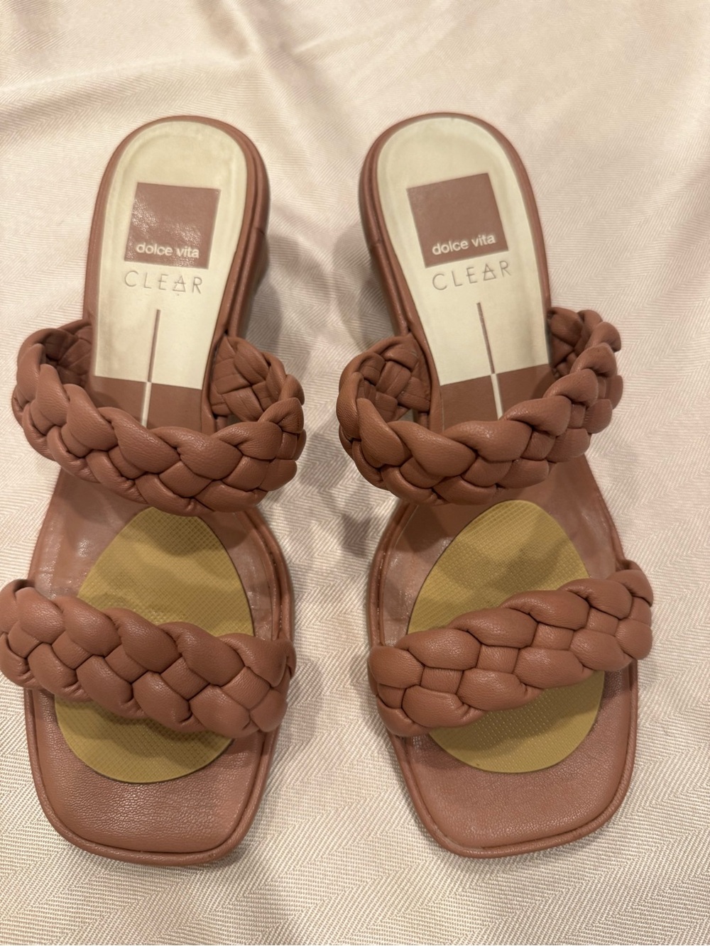 Dolce Vita Braided Double-Strap Slide Sandals — Mauve